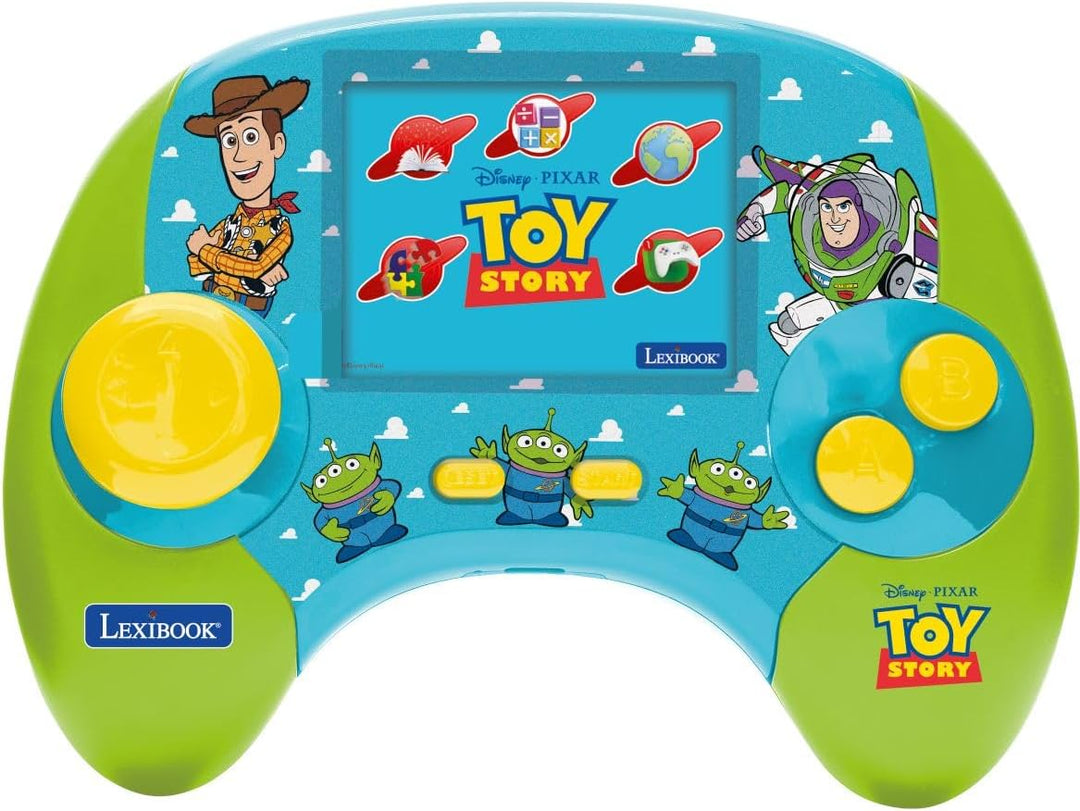 Lexibook, Disney Toy Story, Bilinguale sprechende Lernkonsole Deutsch und Englisch, 100 Aktivitäten,