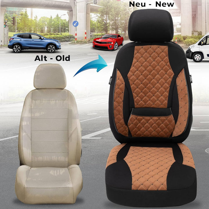 BREMER SITZBEZÜGE Mass Sitzbezüge Schonbezüge für Mercedes GLK X204 TK611 TK611 - Schokobraun / Schw