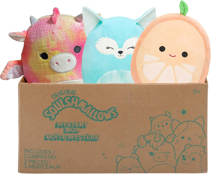 Squishmallows SQCR04665 - Mystery Box, enthält 3x 20cm Überraschungs-Squishmallows, offizielles Jazw
