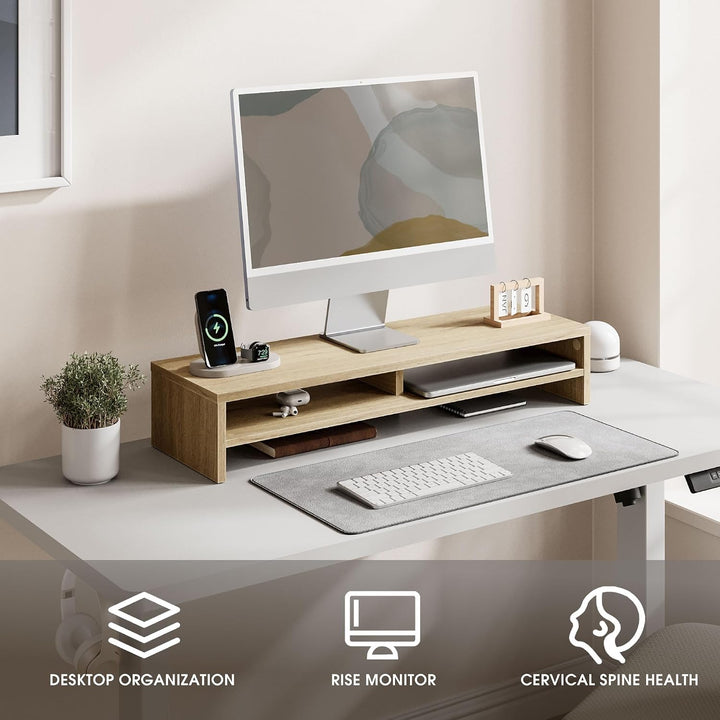 Fenge Dual Monitorständer Riser 2 Etagen Bildschirmständer für Computer PC Laptop Drucker TV, Schrei