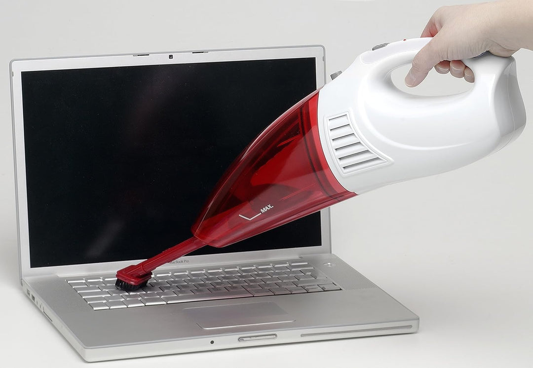 Bestron Kabelloser Handsauger, Für nasse und trockene Oberflächen, Kapazität: 450 ml , 25 Watt, Rot/