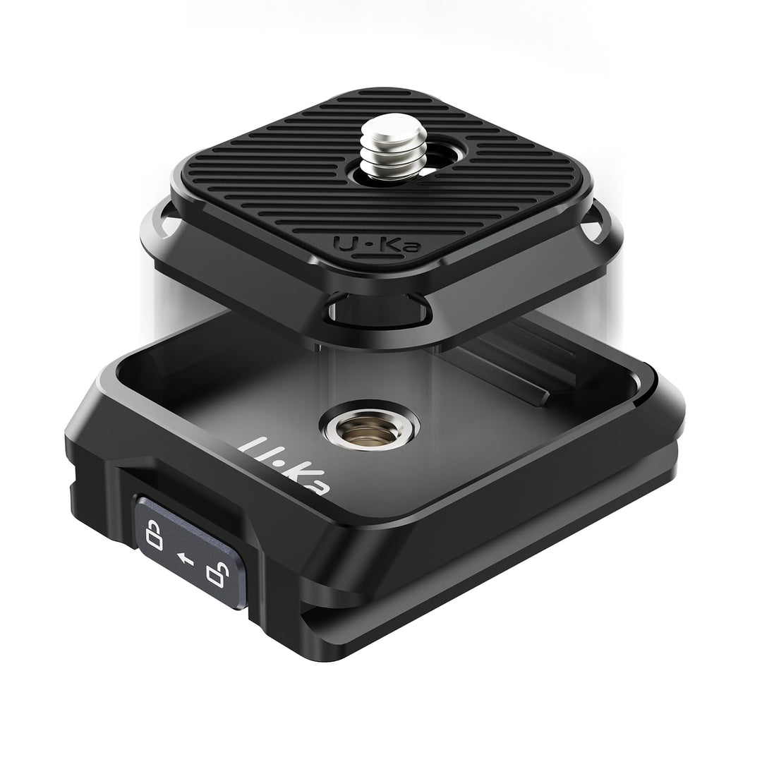 ULANZI Uka Quick Release Plate and Base Kit, UKA01 Kamera-Schnellwechselplatte mit 1/4', 3/8' Schrau