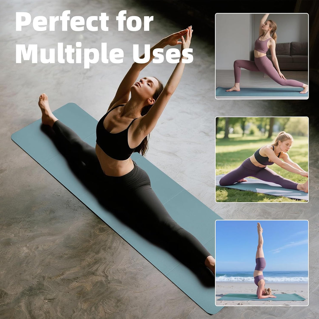 Faltbare Tragbare Yogamatte TPE Rutschfeste Fitnessmatte Trainingsmatte 183x61x0,5cm Reiseyogamatte