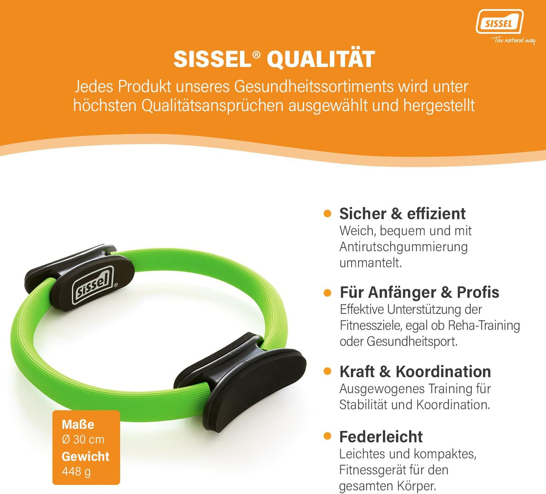 Sissel® Pilates Circle Compact | 27cm Durchmesser | Glasfaserring mit Schaumstoffpolstern | Antiruts