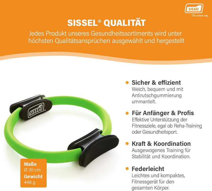 Sissel® Pilates Circle Compact | 27cm Durchmesser | Glasfaserring mit Schaumstoffpolstern | Antiruts