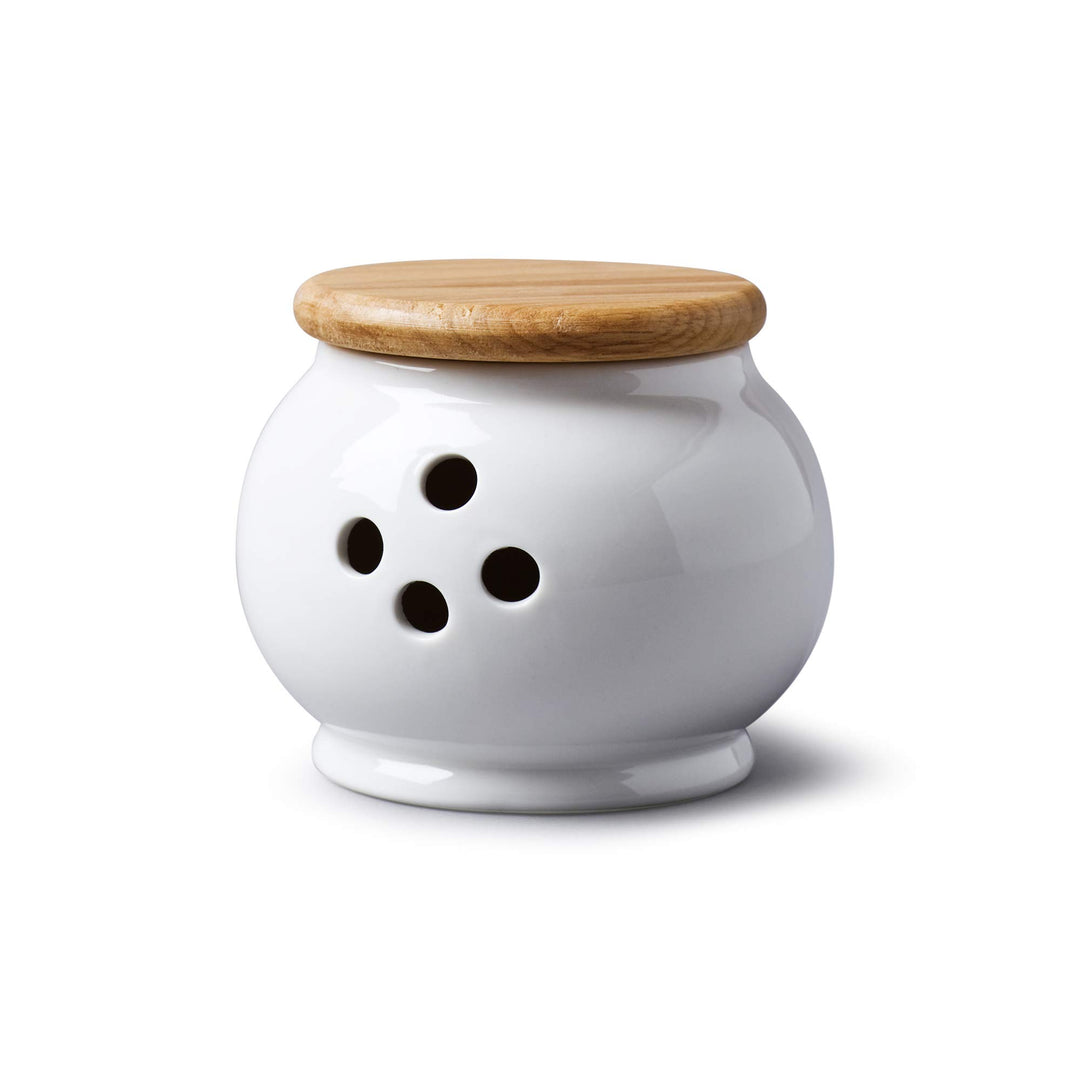 WM Bartleet & Sons - 1750 Traditioneller Knoblauchtopf mit Holzdeckel, 10 cm, Weiss, One Size Einzel
