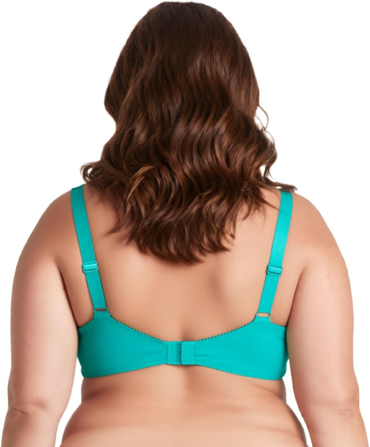 Curve Muse Damen Minimizer Ungefütterter Bügel-BH mit Spitzenstickerei - 2er Pack 75B Teal,black(2 P