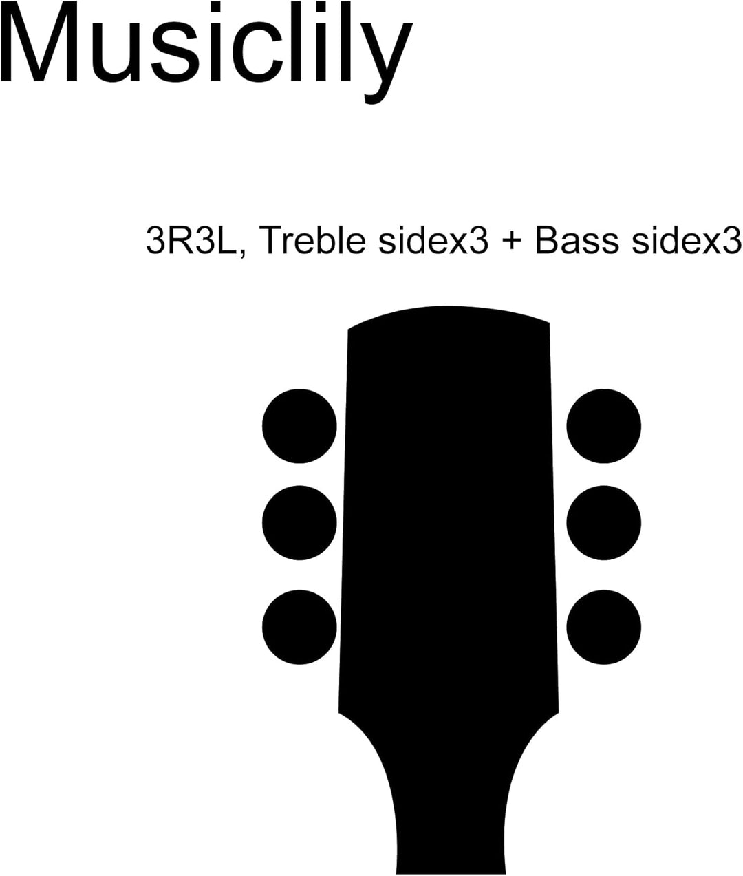 Musiclily Pro 3L3R Lyra Style Klassische Gitarre Mechaniken Stimmwirbel Tuning Pegs Machine Heads Se