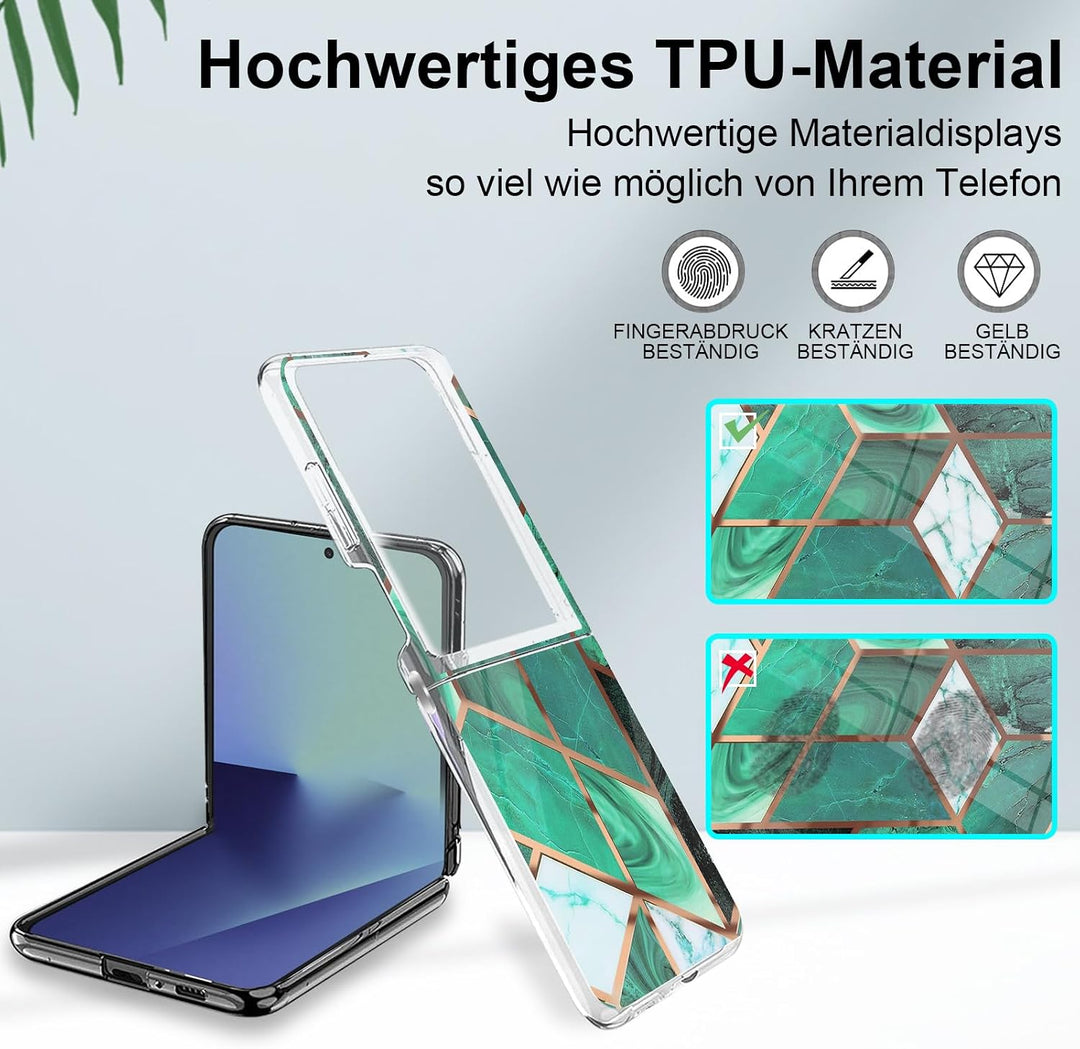 Handyhülle für Samsung Galaxy Z Flip 7 Hülle Silikon Dünn Slim Marmor Bunt Muster Motiv Z Flip7 Hand