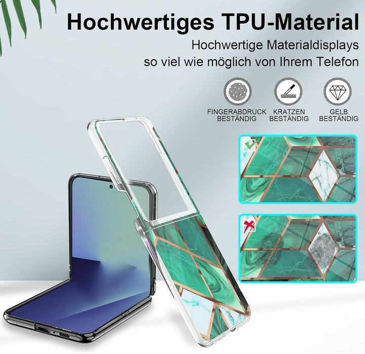 Handyhülle für Samsung Galaxy Z Flip 7 Hülle Silikon Dünn Slim Marmor Bunt Muster Motiv Z Flip7 Hand