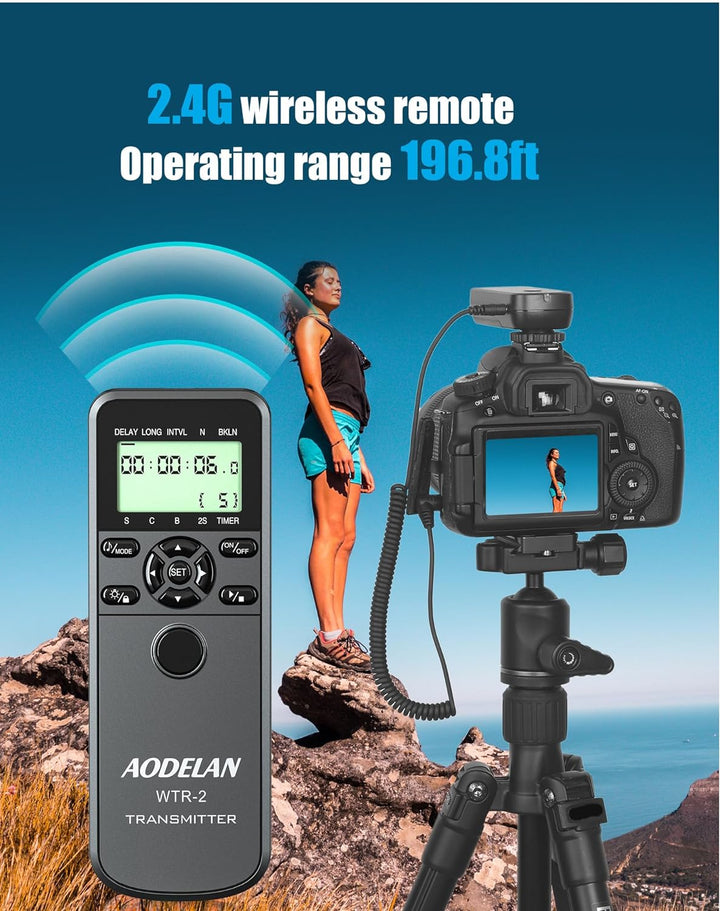 AODELAN Kompatibel mit Sony Kamera-Auslöser, digitaler Timer-Fernauslöser für Sony ILCE-a1, a9, a9M2