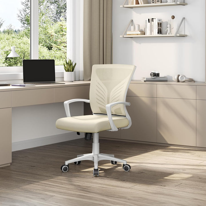 Yaheetech Bürostuhl Ergonomisch Schreibtischstuhl mit Schaukelfunktion Drehstuhl mit Gepolstertem Si