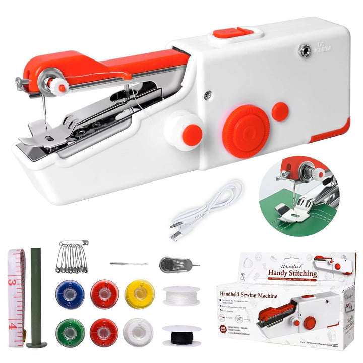 Handnähmaschine, SINZONeu® Mini Elektrische Nähmaschine Tragbar mit Dualem Strom, USB/Batteriebetrie