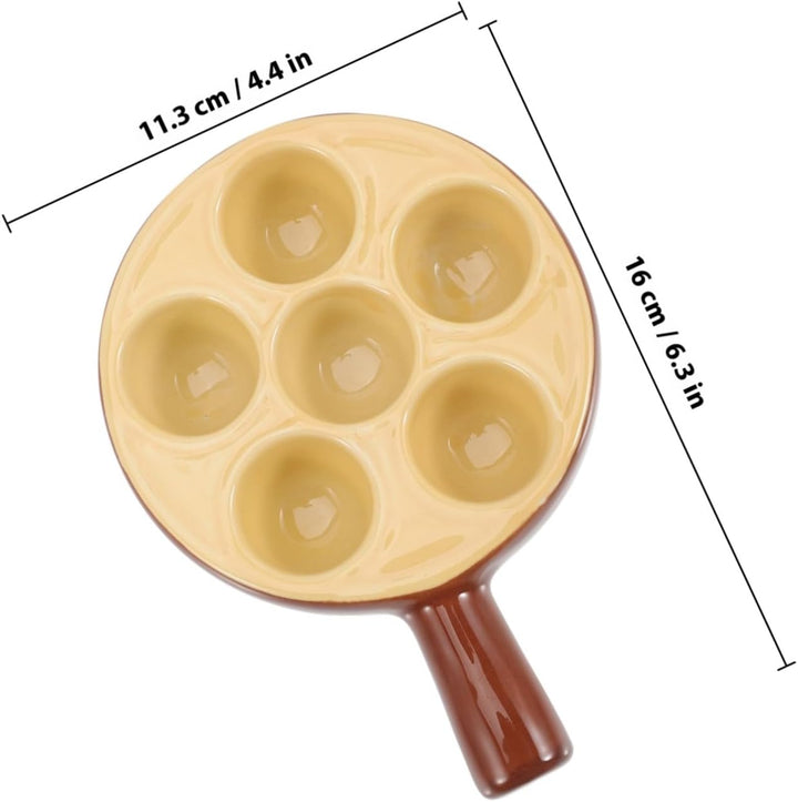 jojofuny Keramik Schneckenbackform mit Griff 45 Zoll Robustes Schneckenschalentablett mit Mehrfachsc