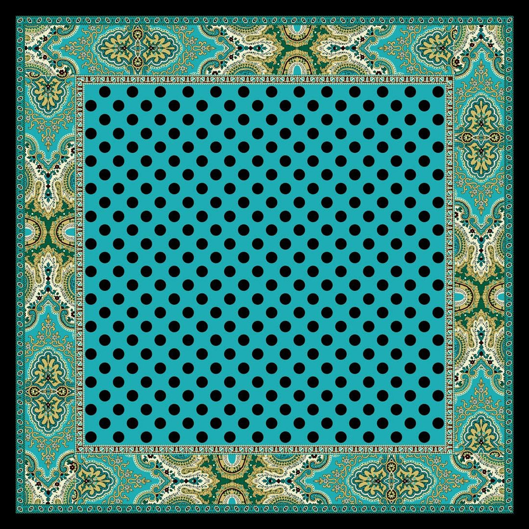 Lorenzo Cana Luxus Mädchen Seidentuch aufwändig bedrucktes Tuch 100% Seide 70 cm x 70 cm harmonische