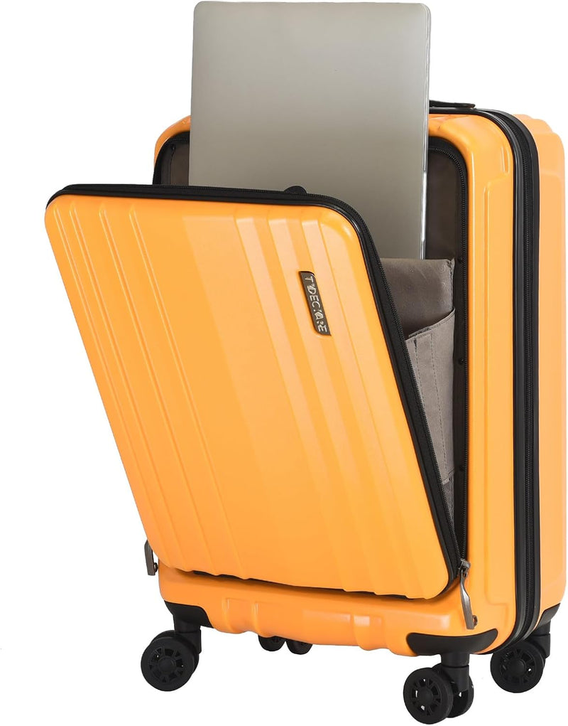 TydeCkare 20 Zoll 55x35x23cm Koffer Trolleys Leicht ABS+ PC Handgepäck Koffer mit Laptopfach, Hartsc