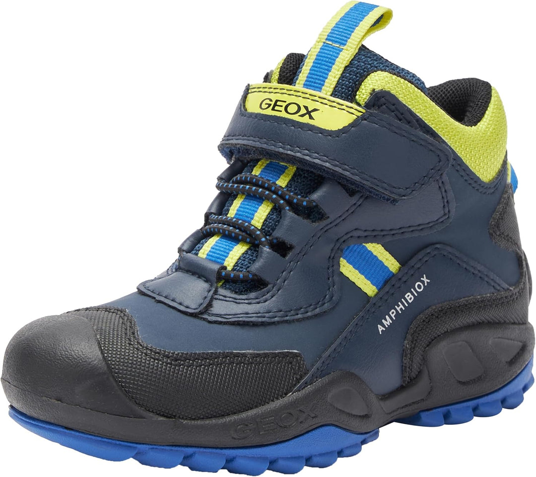 Geox Jungen J New Savage Boy B A Sneaker 24 EU Navy Lime Green, 24 EU Navy Lime Green