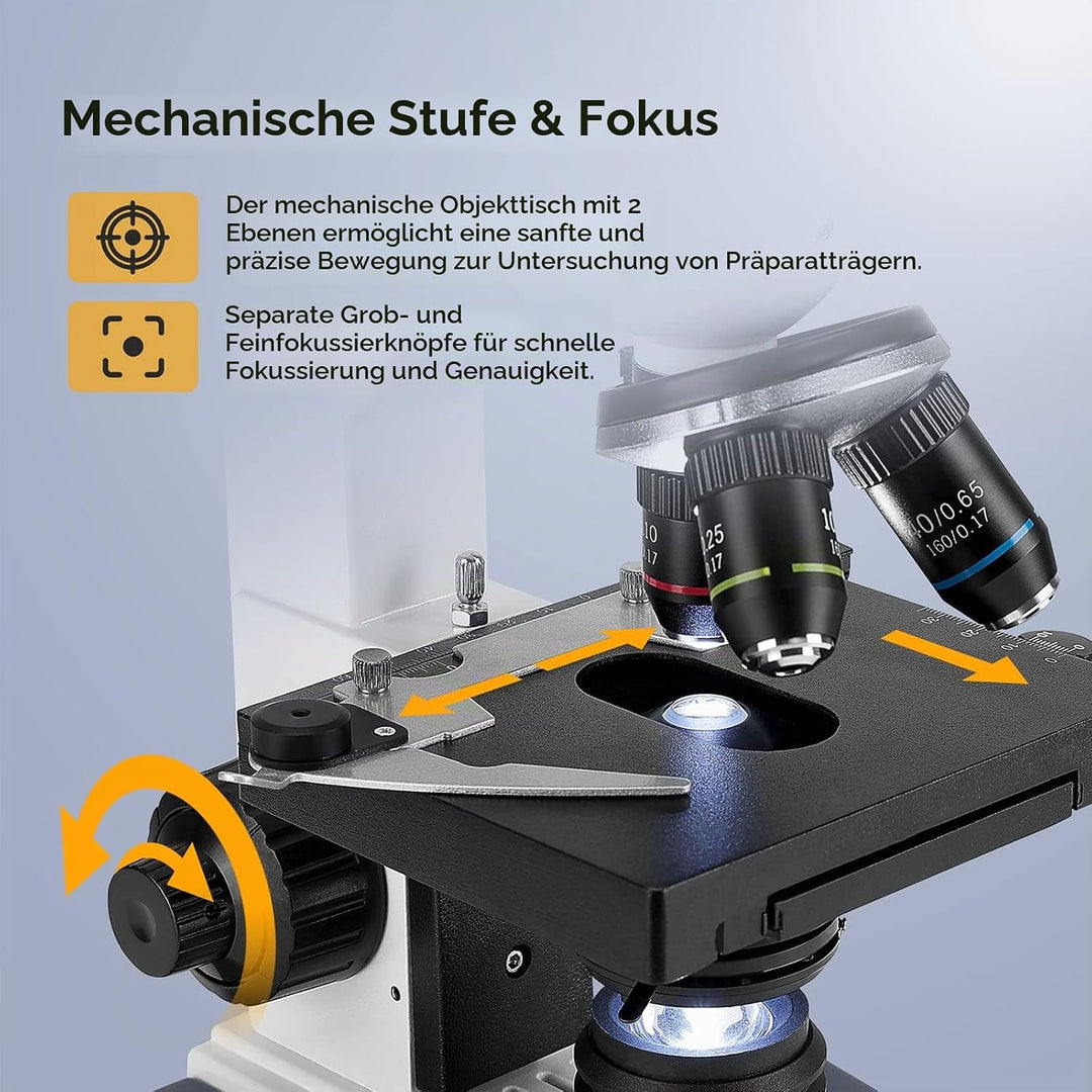 Vabiooth Laborkomplexes Trinokulares Mikroskop mit 40X-2000X Vergrösserung und 5MP 7-Zoll LCD-Bildsc