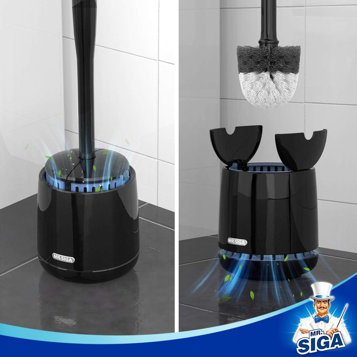 MR.SIGA Toilettenbürste WC Bürste und Halter mit schnell trocken Behälter und festem Griff, Premium