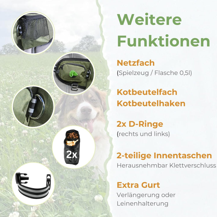 Leckerlitasche für Hunde - wasserdichte Hunde Leckerlitasche & Bauchtasche Hundetraining, Gassi Tasc