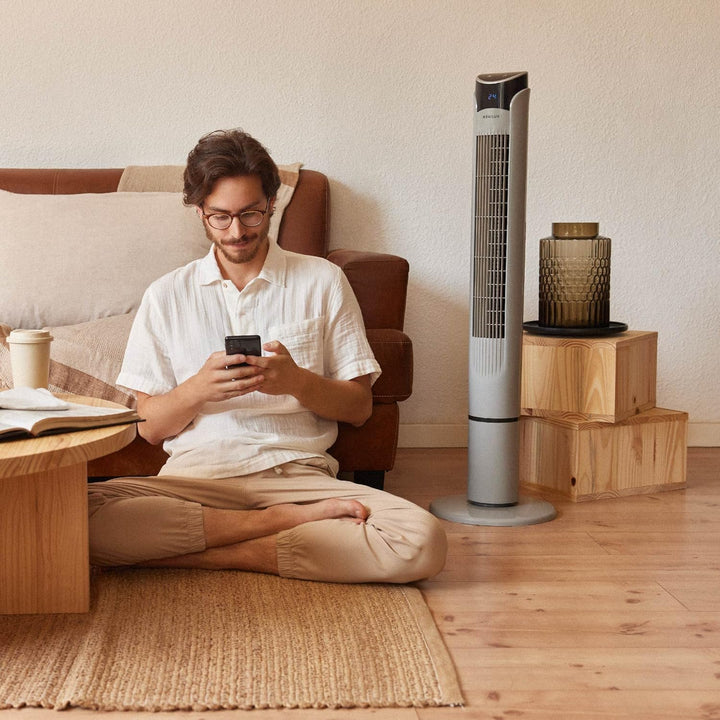 Newlux - Turmventilator ohne Flügel W130 (45 W) mit einer Höhe von 103,5 cm, 3 Stufen, 3 Modi, Oszil