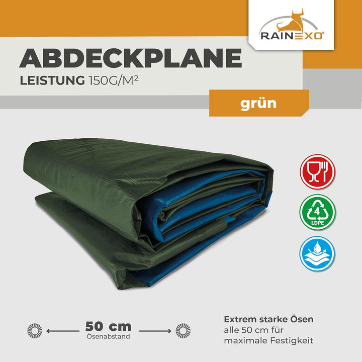 Rainexo Abdeckplane 3x4m; Stärke: 150g/m² 3 x 4 m, 3 x 4 m