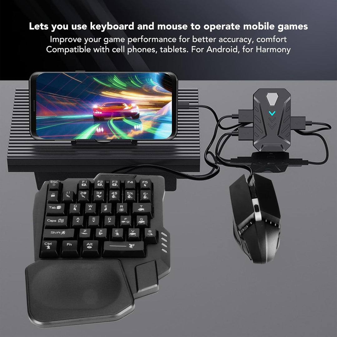 TZ 007 Einhand-Tastatur-Maus-USB-Typ-C-Splitter-Kombination, Kabelgebundene Kabellose Verbindung, Ei