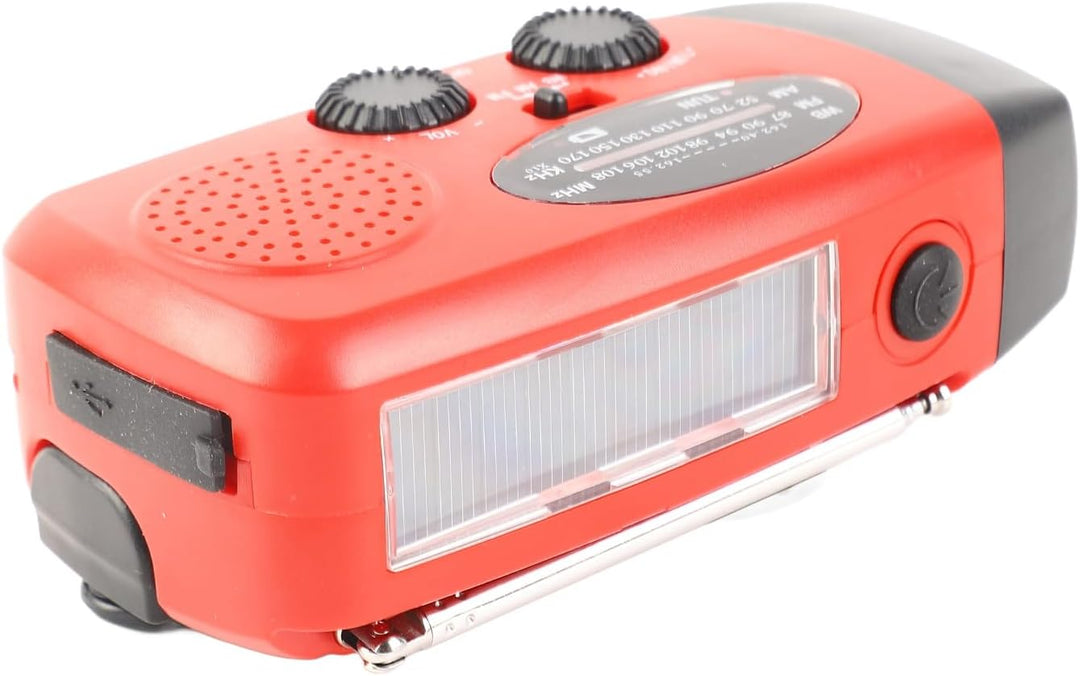 Emergency Handkurbel Radio mit LED -Taschenlampe, Solar &amp; USB -Ladung, AM/FM/NOAA -Wetterbändern, 12