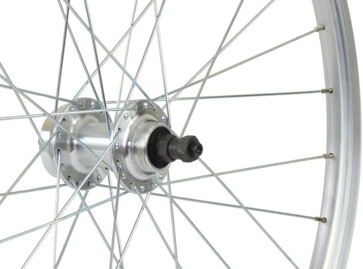 Redondo 26 Zoll Hinterrad Laufrad Hohlkammer V-Profil Felge QR Silber Disc