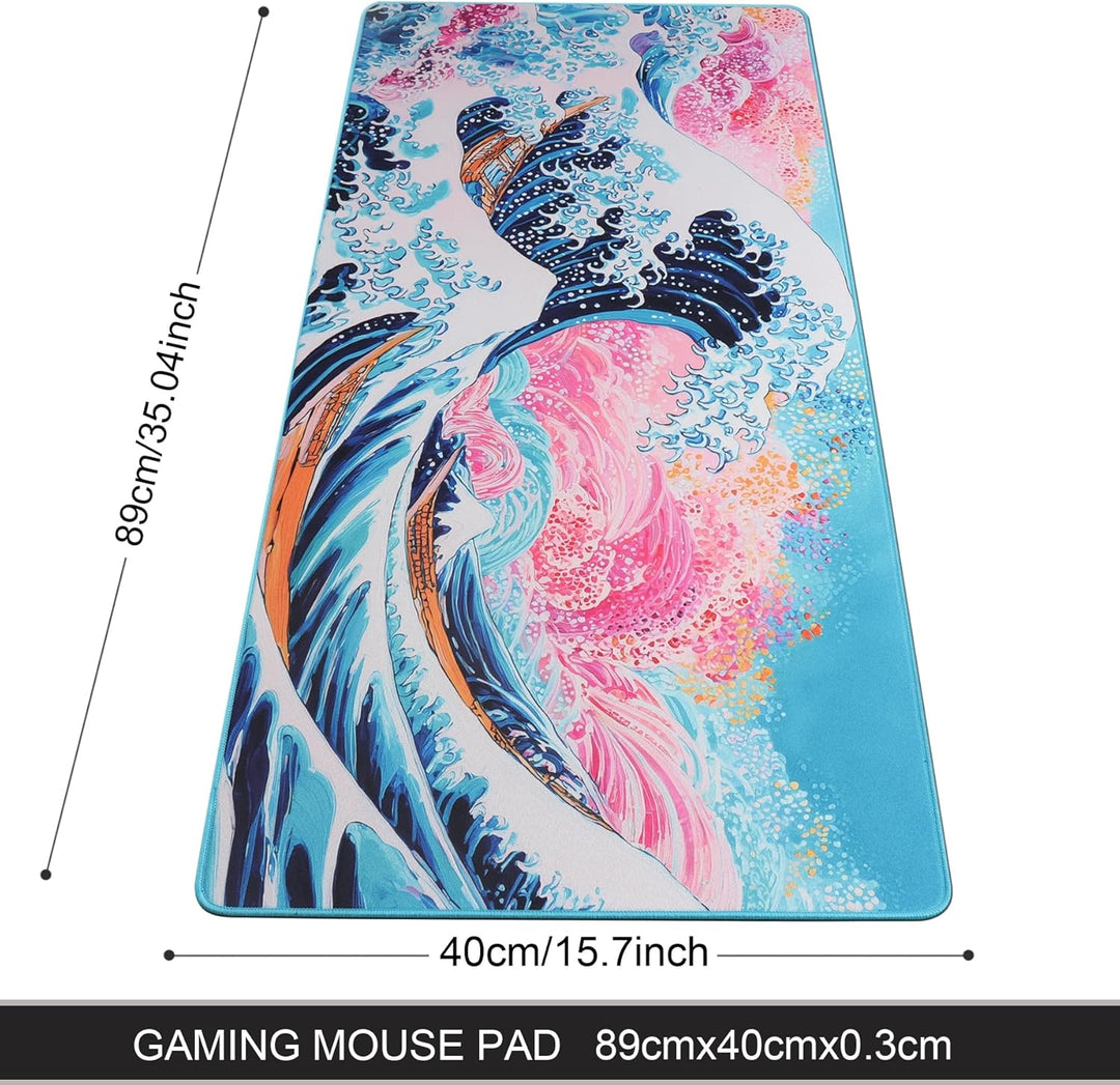 Gaming-Mauspad/Mauspad 890 x 400 x 4 mm XXL Mauspad Tischunterlage grosse Grösse verbesserte Präzisi