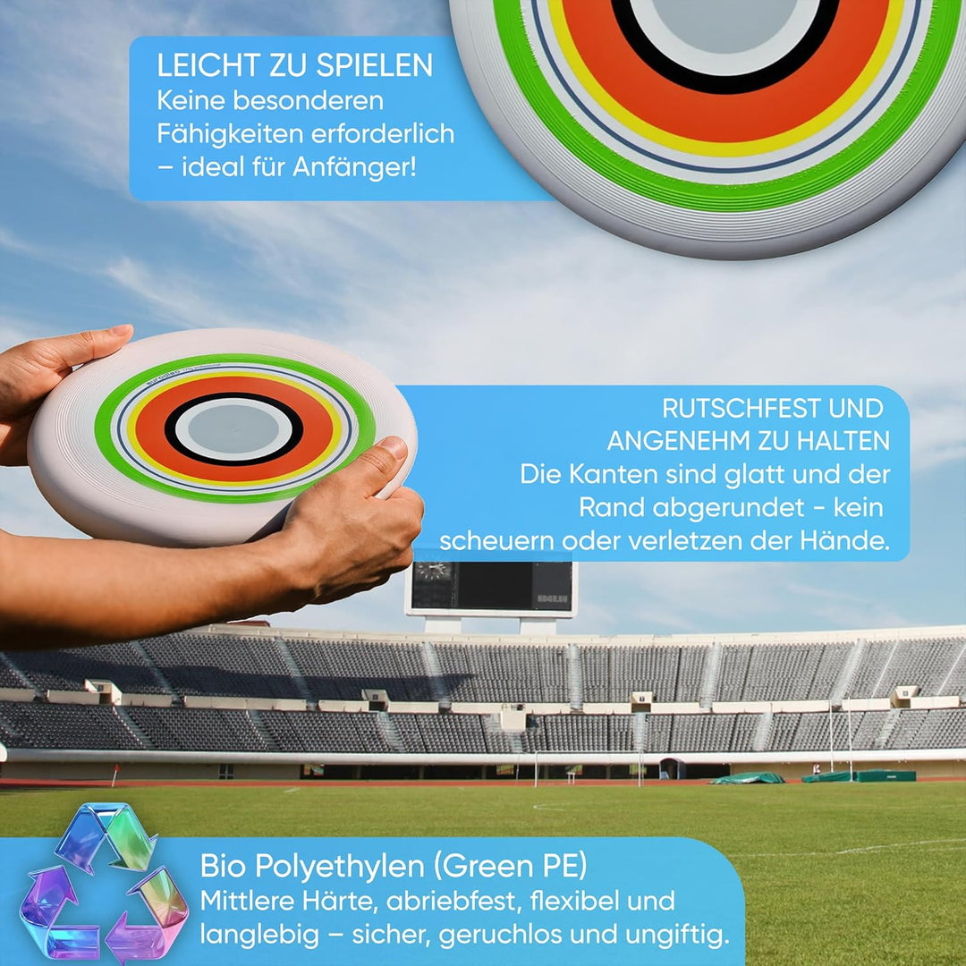 eurodisc 175g Ultimate Profi Wettkampfscheibe – Sportfrisbee mit Stabiler Flugbahn über 100 m, aus n