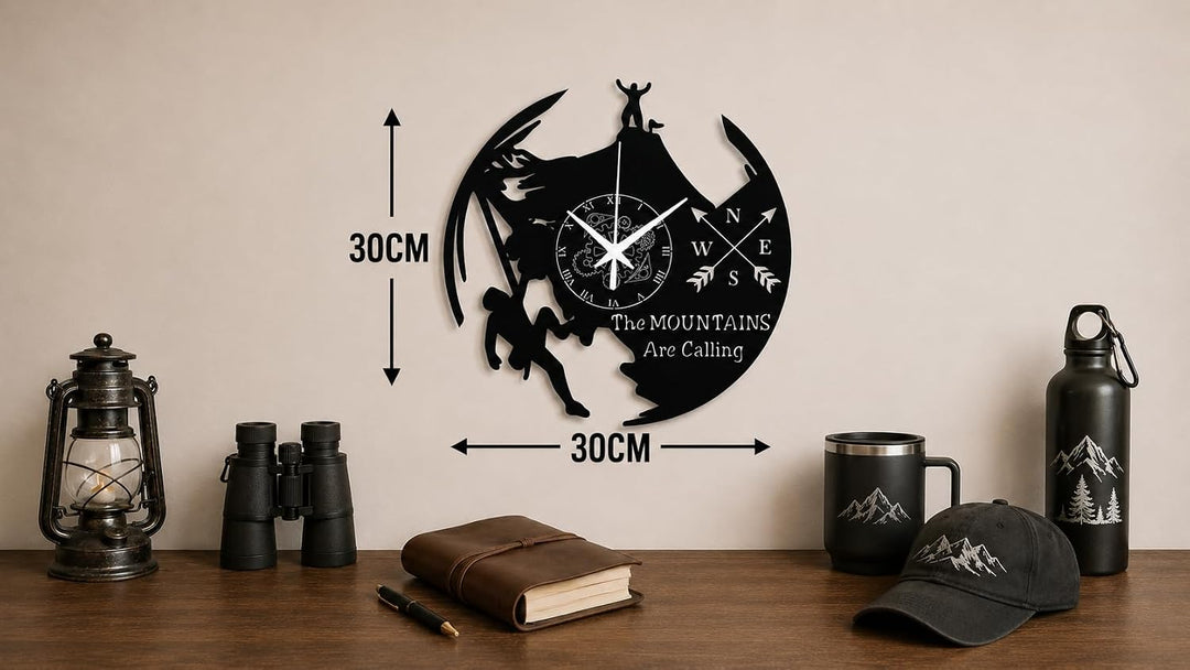 Instant Karma Clocks Wanduhr aus Vinyl Klettern Bergsteigen Hiking