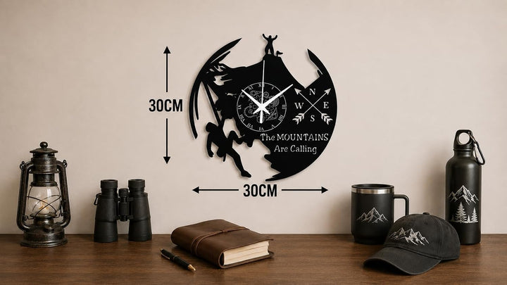 Instant Karma Clocks Wanduhr aus Vinyl Klettern Bergsteigen Hiking