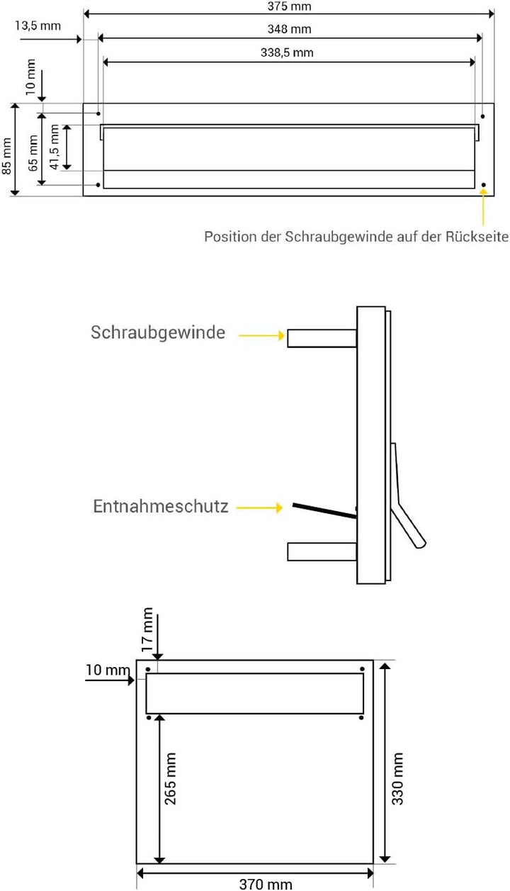 A-050 Edelstahl Zahn Genomwurf Briefkasten ohne Namensschild – LETTERBOX24.de