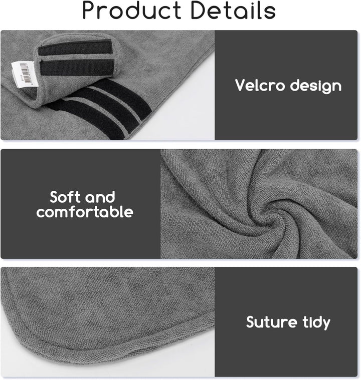 Nobleza Hundebademantel Mikrofaser mit Klettverschluss,Super saugfähig und schnell trocknend,Bademan