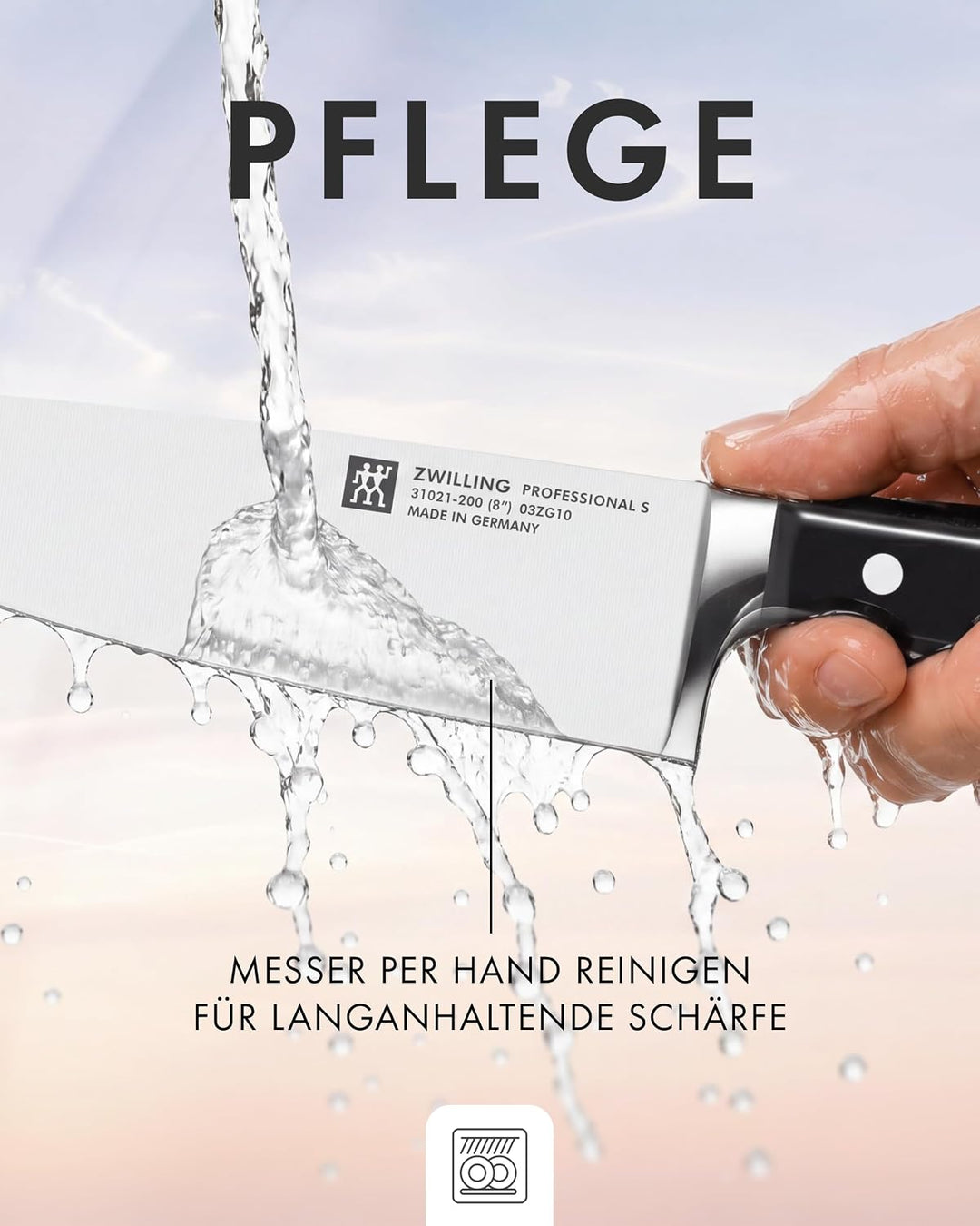ZWILLING Professional S Kochmesser, Klingenlänge: 20 cm, Breites Klingenblatt, Rostfreier Spezialsta