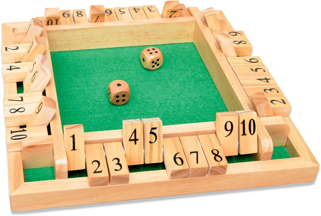 Noris 606108013 Deluxe Shut The Box - Das Beliebte Würfelspiel Aus Holz Für 1 Bis 4 Spieler Ab 8 Jah