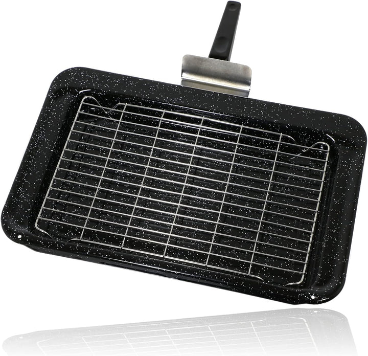 spares2go emailierten Grillpfanne Kit für Falcon Ofen Herd (445 x 276 x 34 mm)