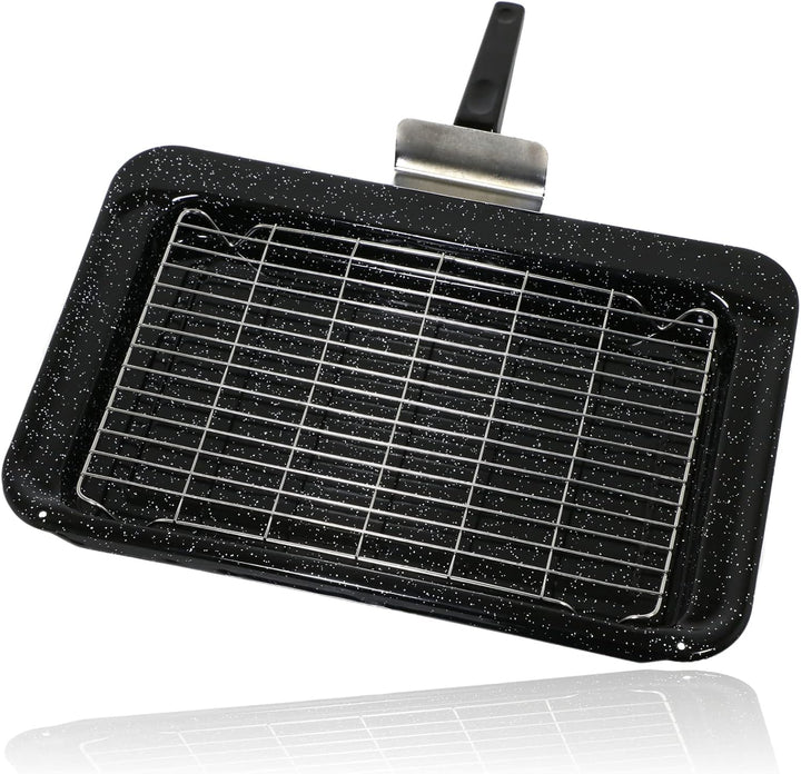 spares2go emailierten Grillpfanne Kit für Falcon Ofen Herd (445 x 276 x 34 mm)