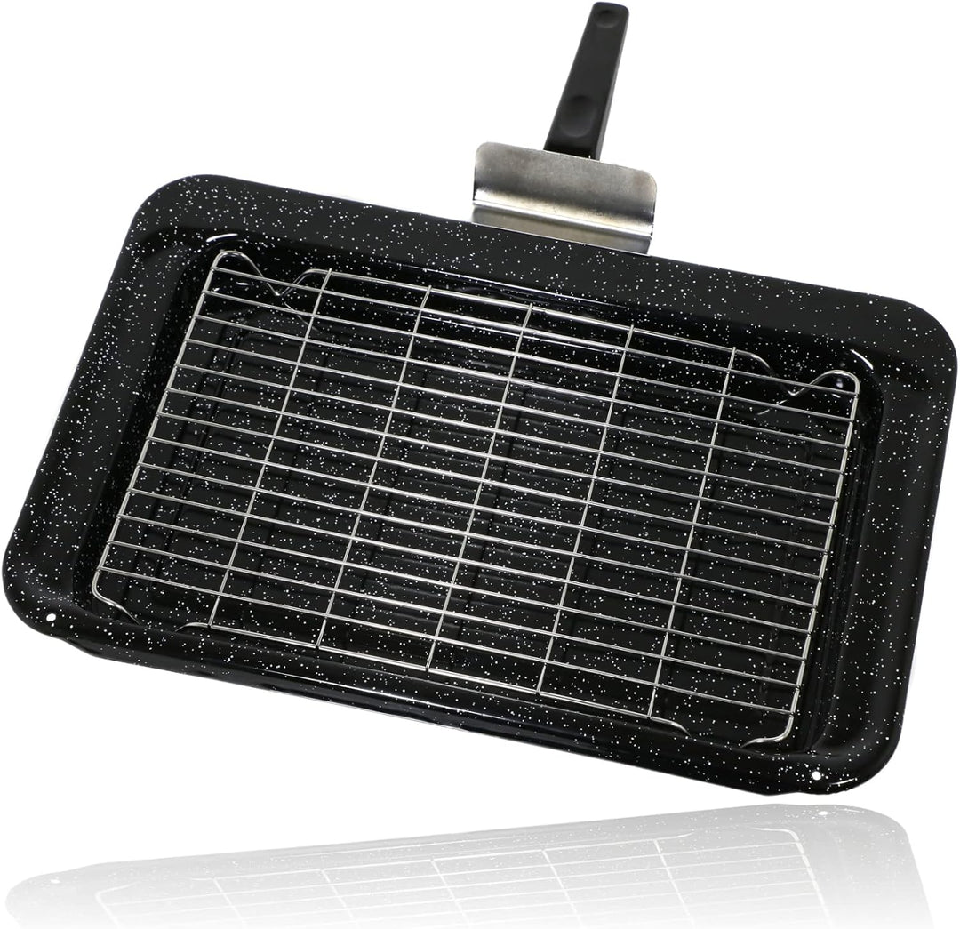 spares2go emailierten Grillpfanne Kit für Falcon Ofen Herd (445 x 276 x 34 mm)