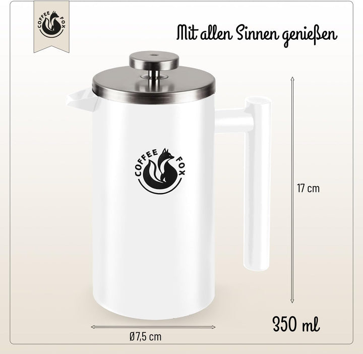 French Press Kaffeekanne aus doppelwandigem Edelstahl Schwarze Pressfilterkanne Französische Kaffeep