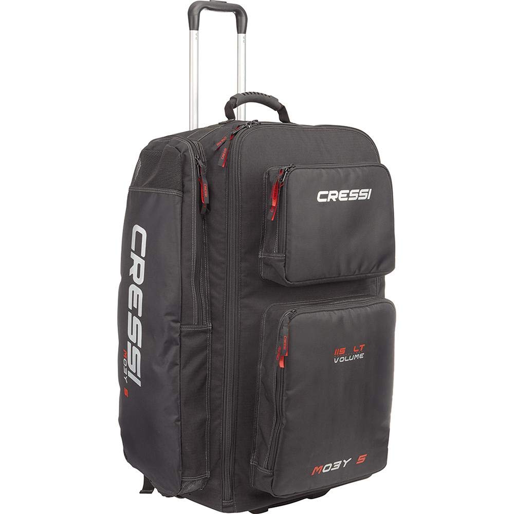 Cressi Trolley Bag Black/Yellow Moby 5 115 L Schwarz/Rot, Moby 5 115 L Schwarz/Rot