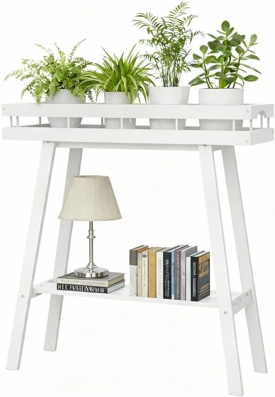 BAMBANG Pflanzenständer Blumenständer Pflanzenregal Blumenbank Breit Bambus für Innen,Blumenregal Bl
