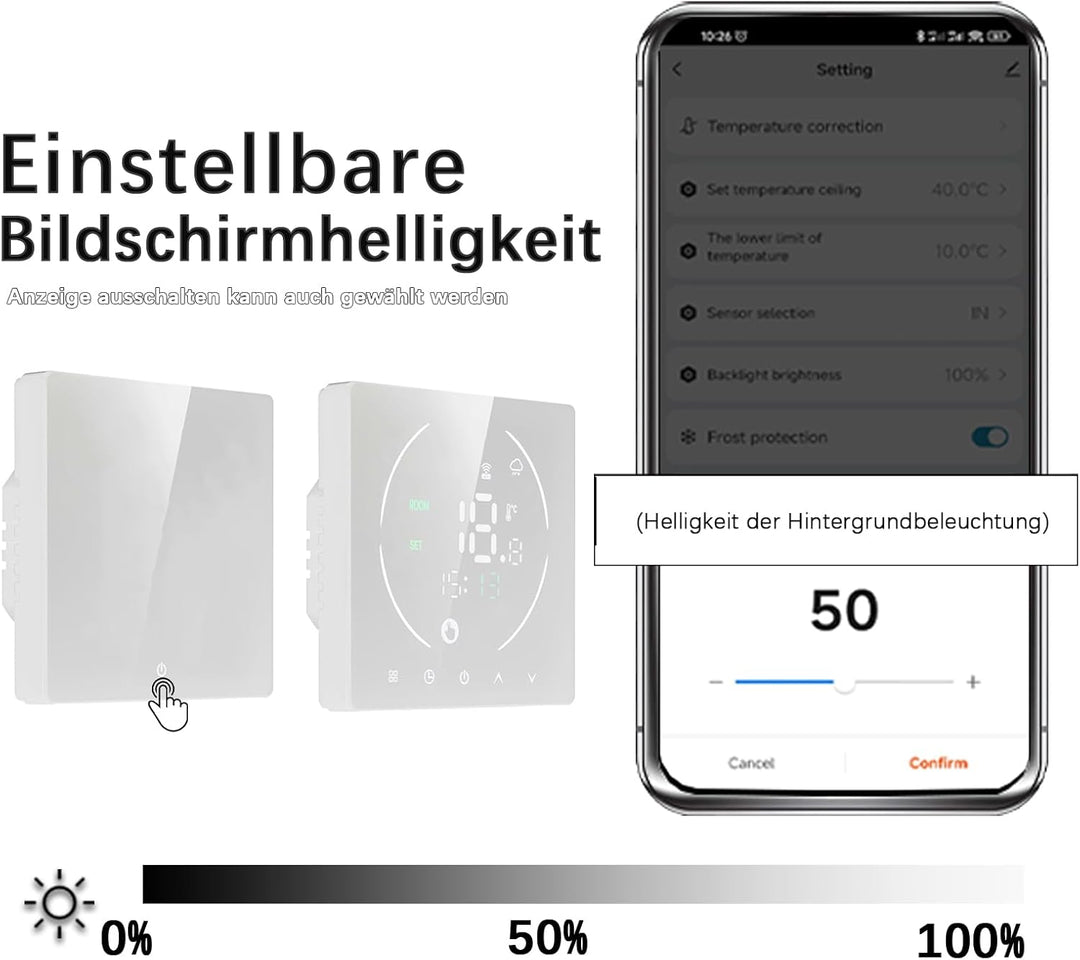 Thermostat Fussbodenheizung, Raumthermostat Fussbodenheizung Für Wasserfussbodenheizung, Smart WiFi
