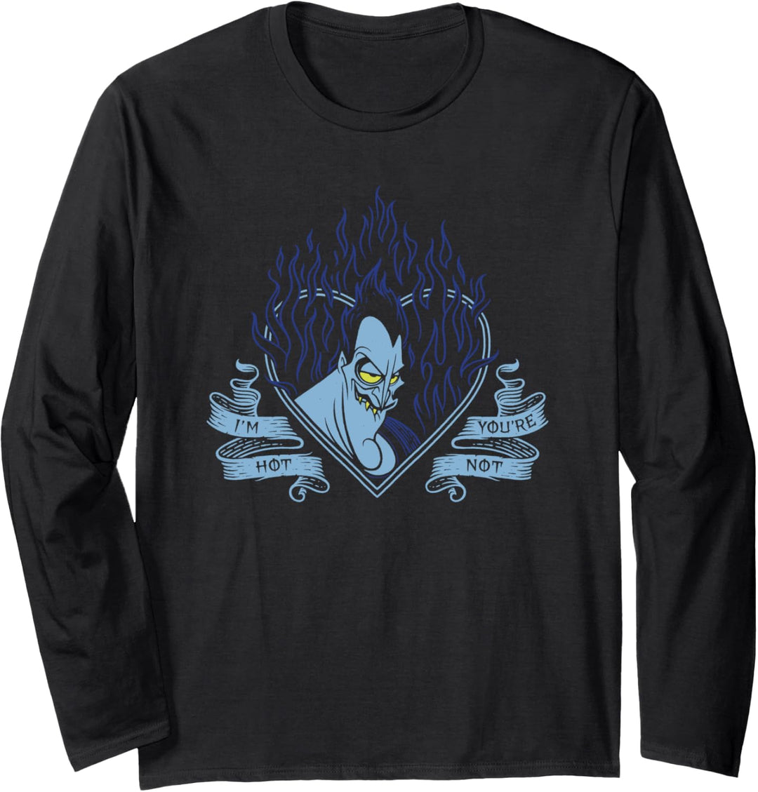 Disney Villains Valentinstag Hades I'm Hot Vintage Logo Langarmshirt