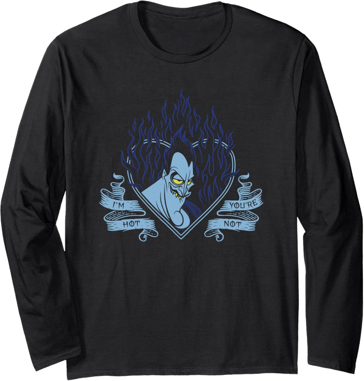 Disney Villains Valentinstag Hades I'm Hot Vintage Logo Langarmshirt