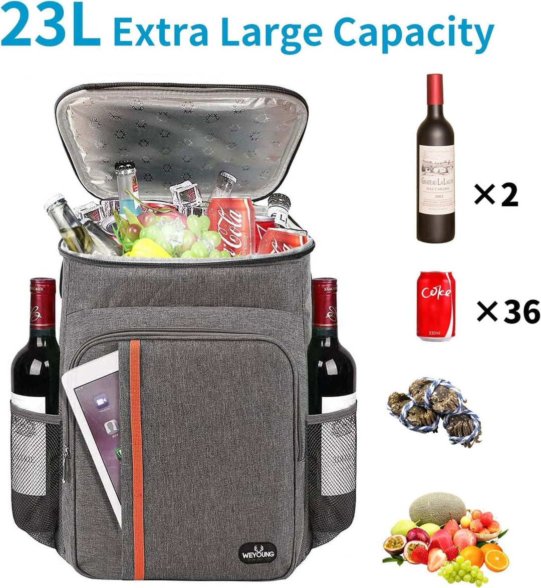 HEQUN 23L Kühlrucksack Thermo Rucksack Picknickrucksack Kühltasche Gross Isoliert Cooler Bag Perfekt