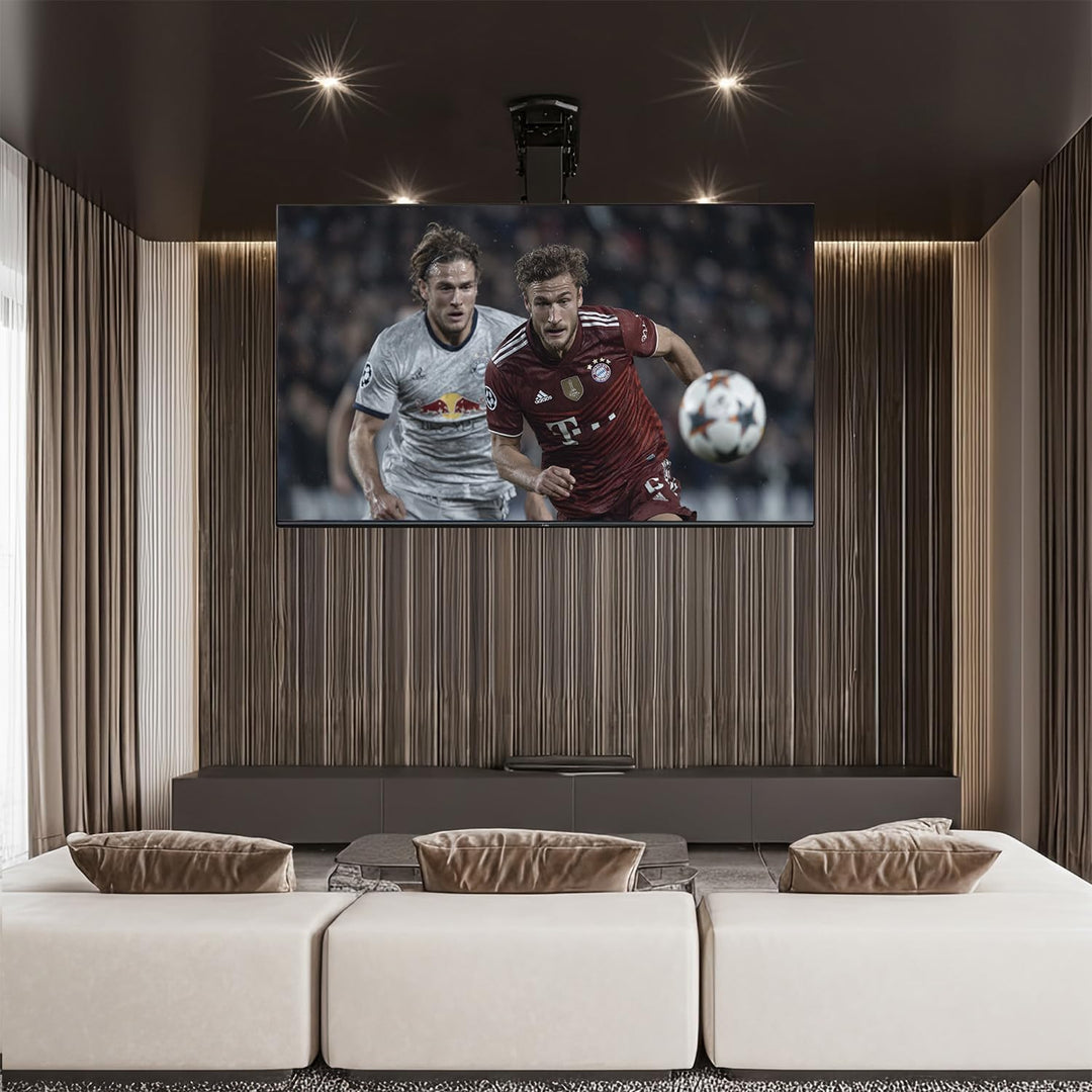 Maclean Elektrisch höhenverstellbare TV-Halterung zum Einbau für 37–65" Fernseher, Lift mit Fernbedi