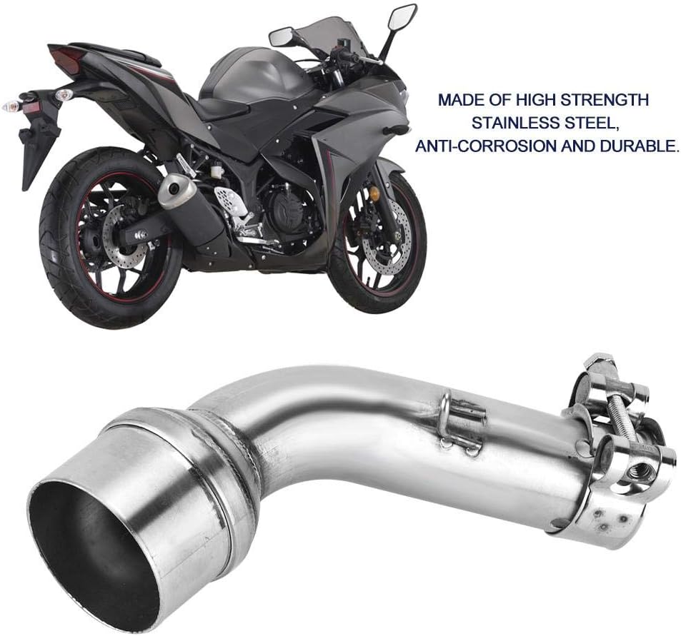 Rohrverbinder Abgasanlage Qiilu Motorrad auspuff Rohrverbinder 51mm Auspuffrohr Edelstahl Endrohr fü