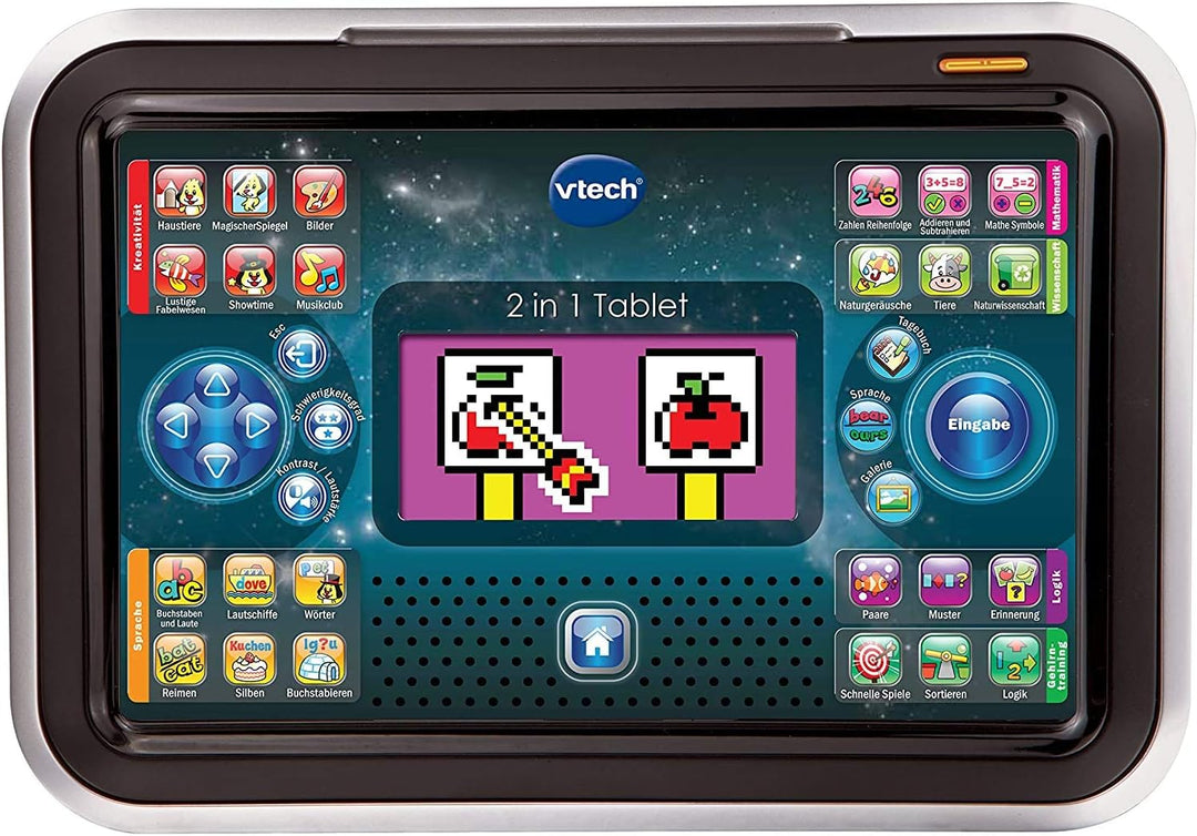 VTech 80-155504 Tablet 2-in-1, white/black, único Weiss/Black Single, Weiss/Black Single